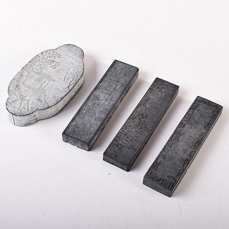 中国　書道具　徽州休城胡開文製　敬勝斎蔵墨など　古墨　徽墨　4点　V　R8051