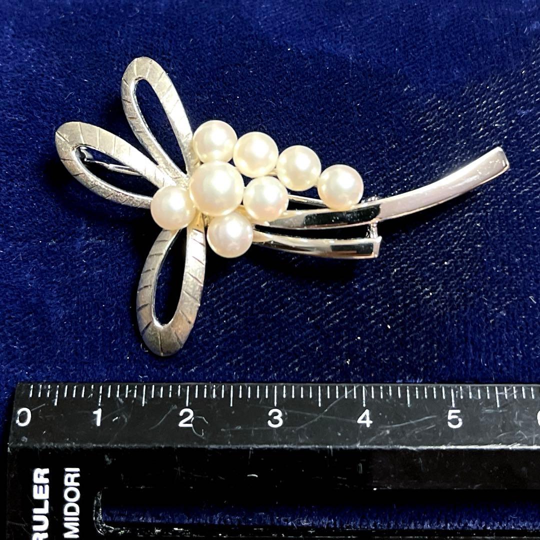 MIKIMOTO ミキモト ベビーパール リボン ブローチ ブーケ 8粒