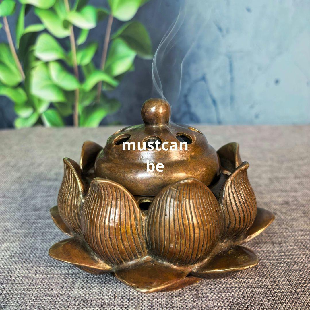 銅器 透かし彫り蓮花炉 家庭 茶台 客間 書斎 香炉 工芸品 置物