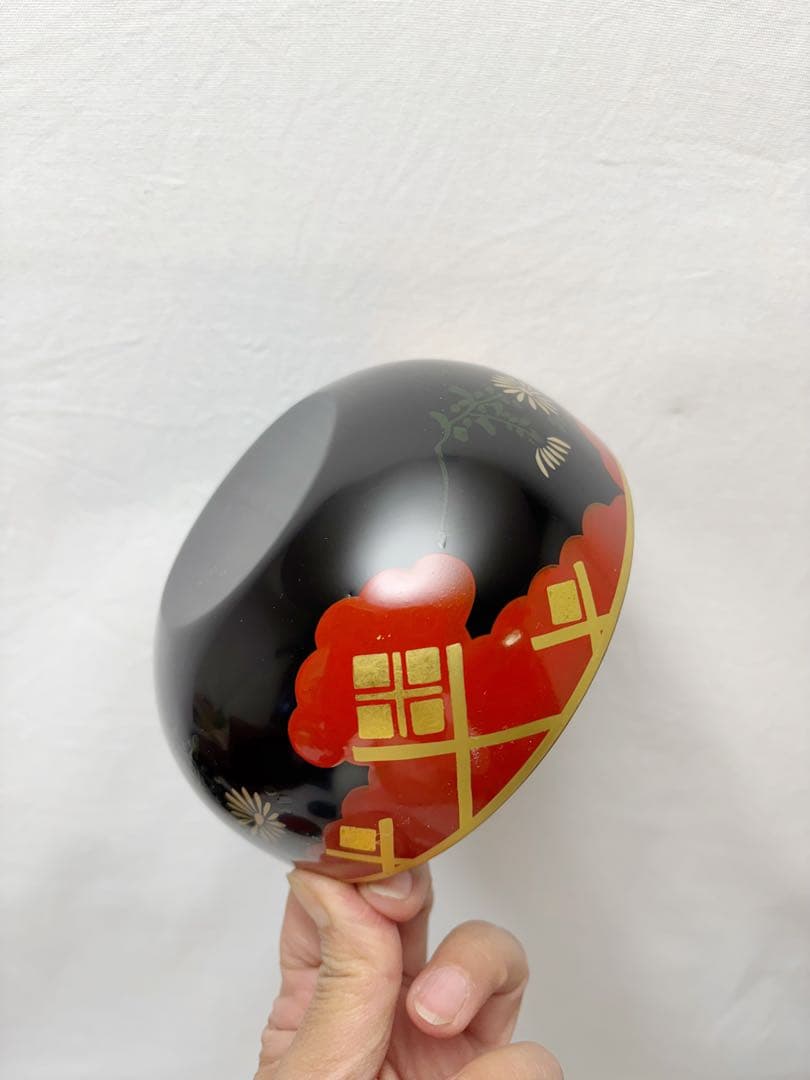 未使用 懐石道具 瓢箪形 信玄弁当 秀衡塗模様 三段弁当箱 千筋内朱五客揃 紙箱