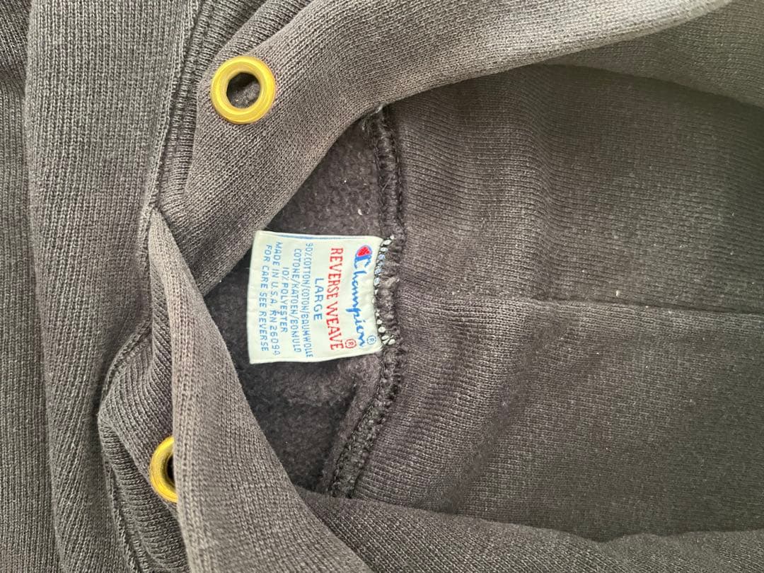 チャンピオン　リバースウィーブ　90年代　刺繍タグ USA製　ブラック　目無し