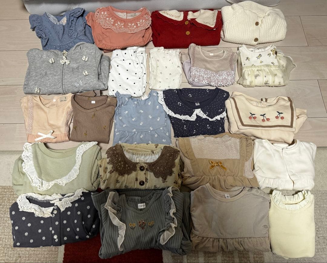 まとめ売り23点　女の子　春夏服　80.90 アウターあり　プティマイン
