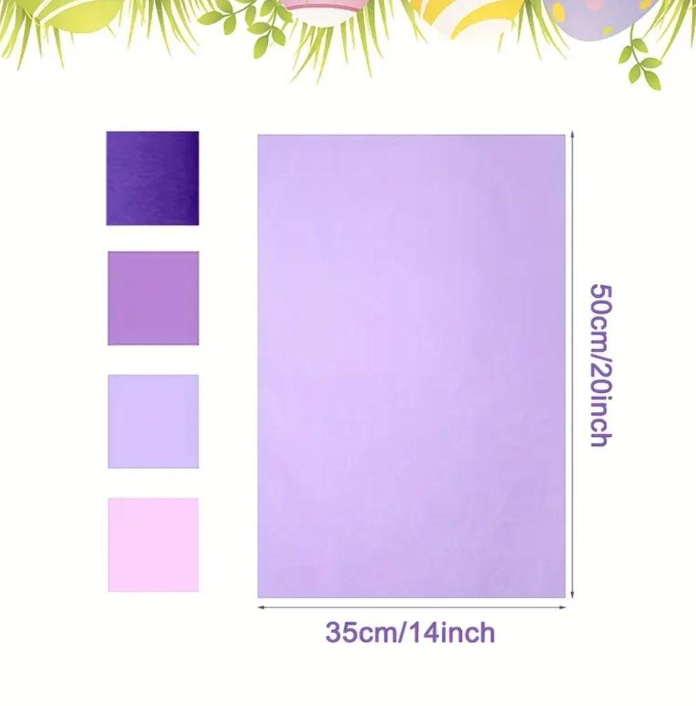 No.⑬　ラッピングペーパー　無地5色×各10枚　計50枚　むらさき系