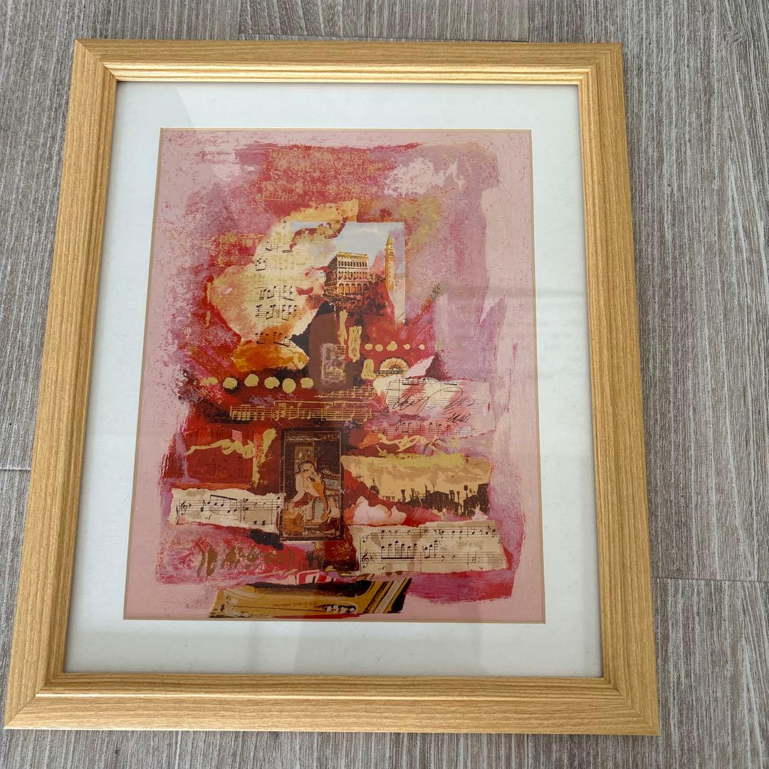 水彩画 楽譜と建物のデザイン