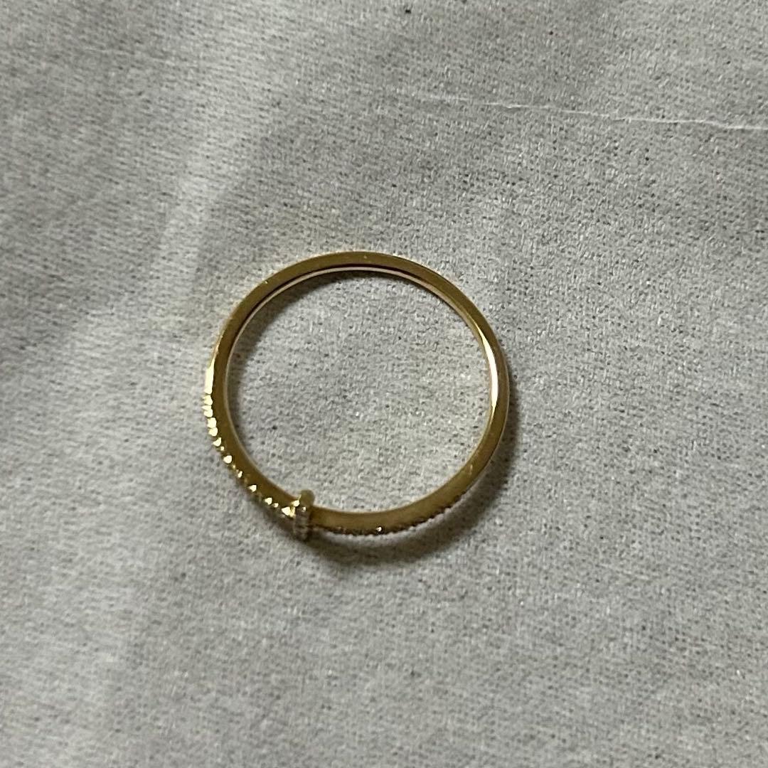 極美品　ete 現行品　K18YG クロス ダイヤモンド リング　13号