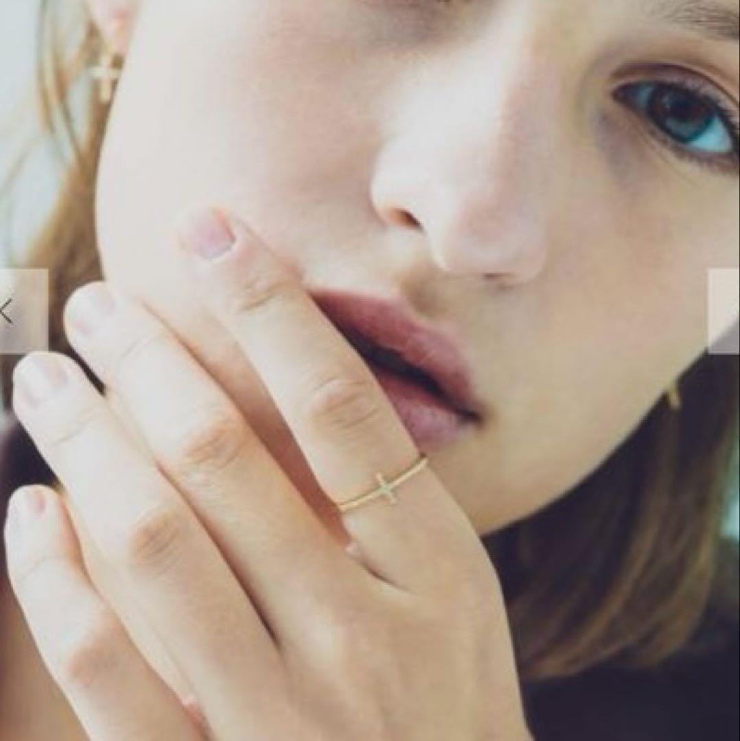 極美品　ete 現行品　K18YG クロス ダイヤモンド リング　13号