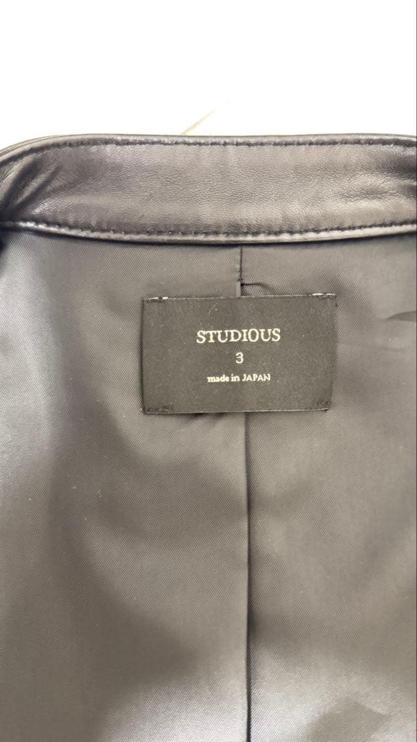 美品　STUDIOUS ラムレザージャケット　サイズ3 ブラック