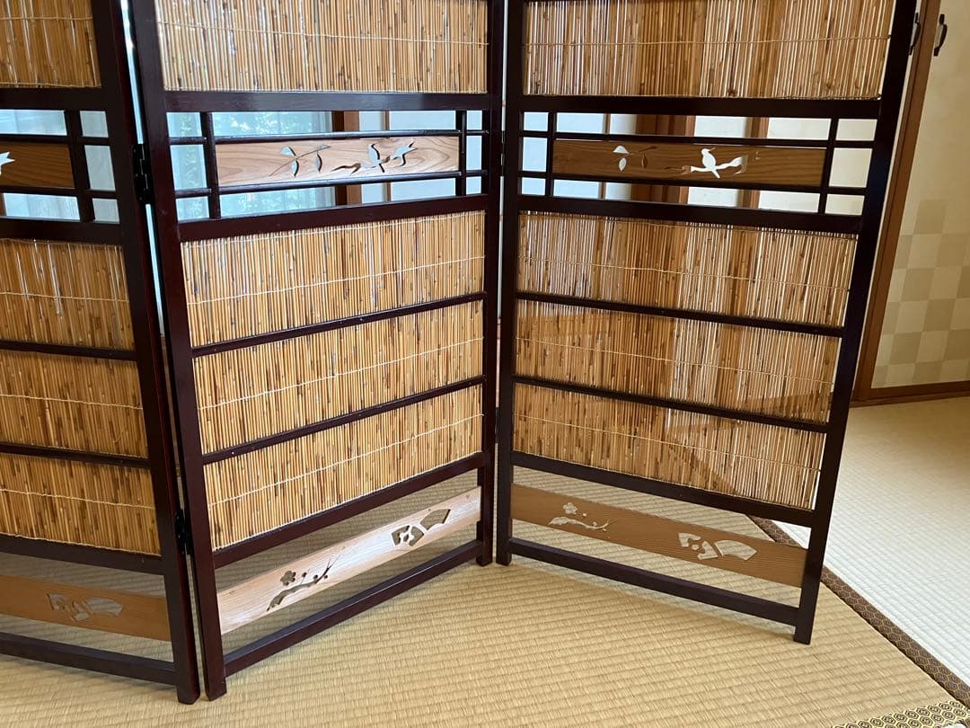 4連衝立 間仕切り パーテーション 希少 昭和レトロ 古民家 日本家屋 古道具