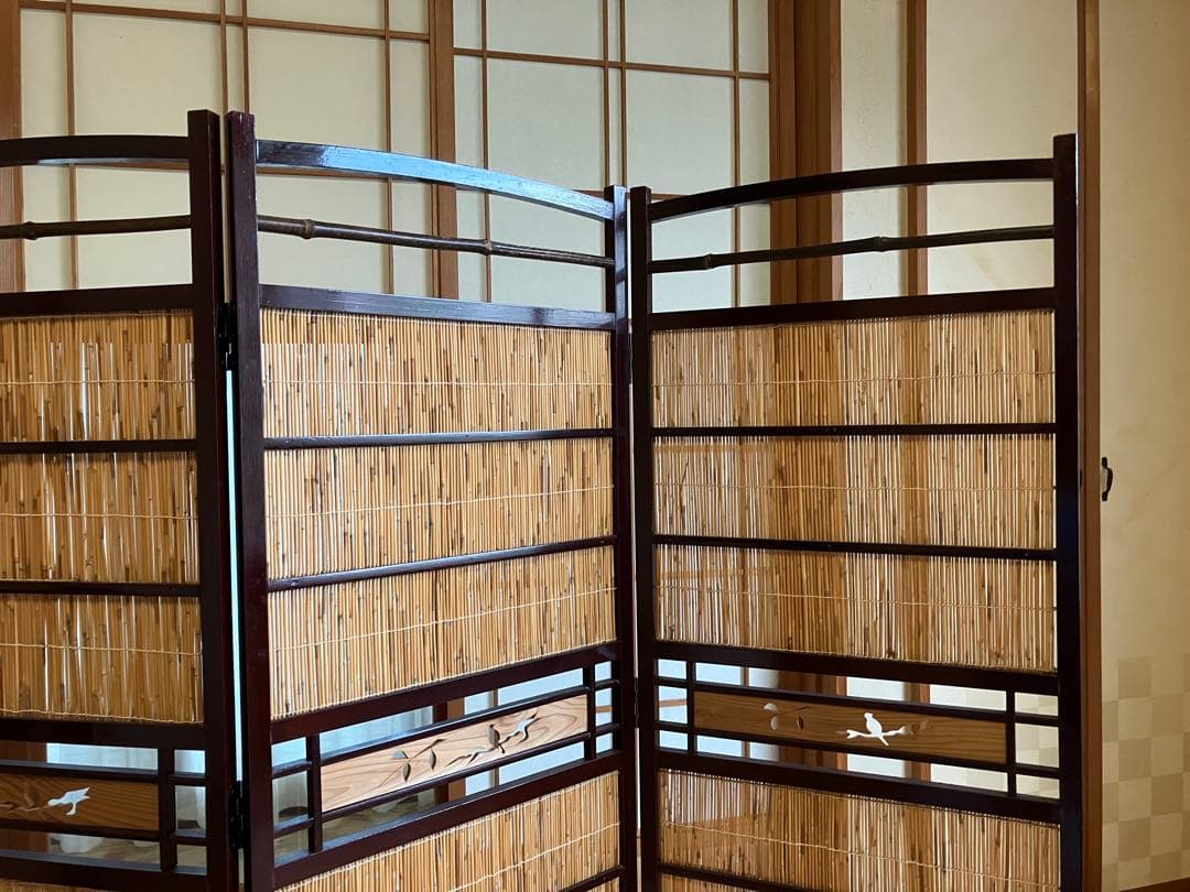 4連衝立 間仕切り パーテーション 希少 昭和レトロ 古民家 日本家屋 古道具