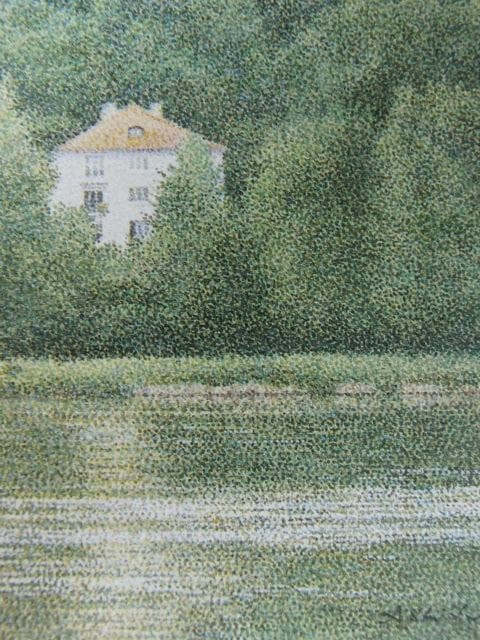 芦田芳生、【緑の河畔】、希少な額装用画集より、新品額装付、状態良好