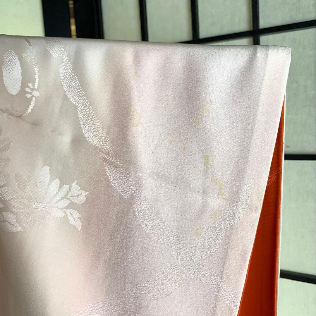 s*m様 【美品】振袖　正絹100% 5点　フルセット　身丈159cm 花車　橙