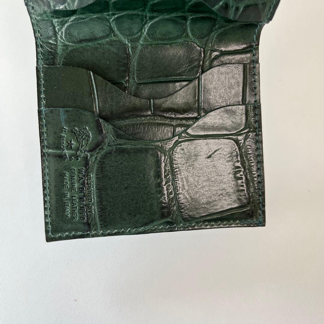 イルビゾンテ IL BISONTE クロコ型押し　ミニウォレット　二つ折り財布
