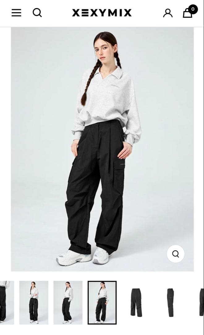 ブラック ワイドパンツ・カーゴパンツ xexymix Sサイズ