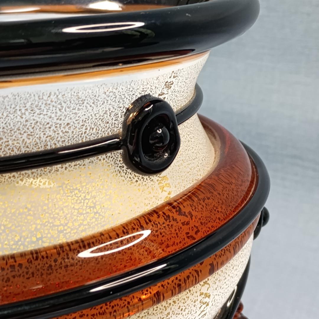 ■岩田久利 作 『硝子紋章花壷』 共箱　27cm　花瓶　技工名品 日展評議員