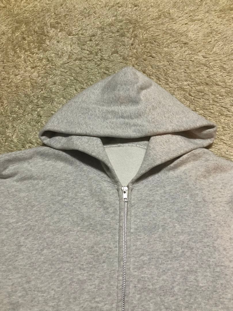 ラッセル　アスレチック　プロコットン　パーカー　ジップアップ　グレー　無地