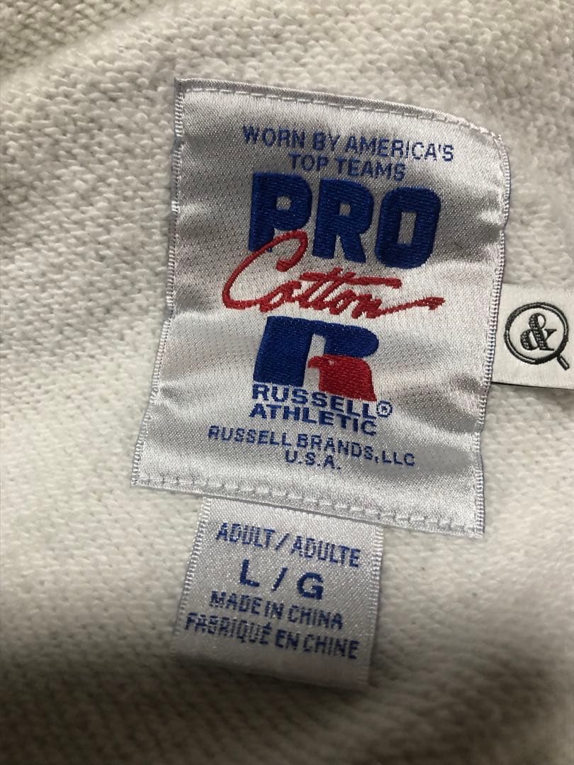 ラッセル　アスレチック　プロコットン　パーカー　ジップアップ　グレー　無地