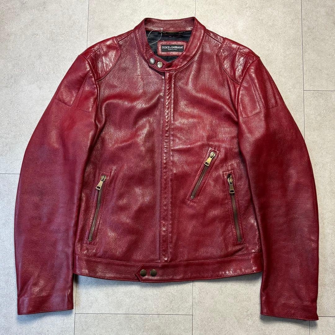 ドルチェ&ガッバーナ リアルレザー シングルライダース ジャケット
