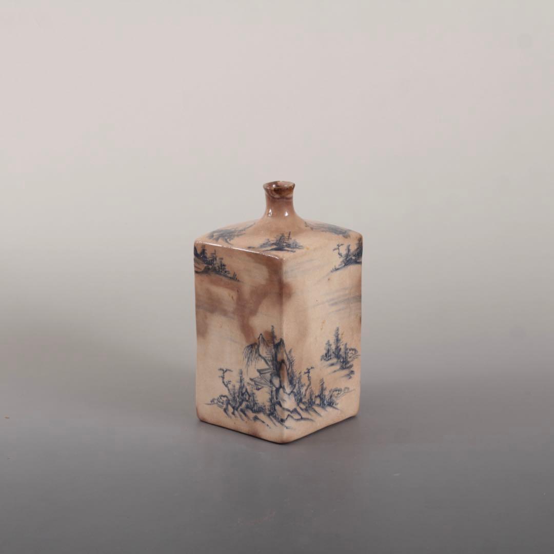 染付 角徳利 古美術 酒器 古道具 アンティーク 徳利