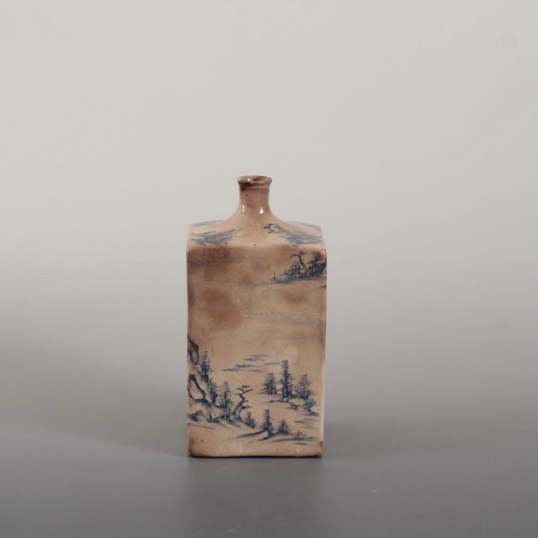 染付 角徳利 古美術 酒器 古道具 アンティーク 徳利