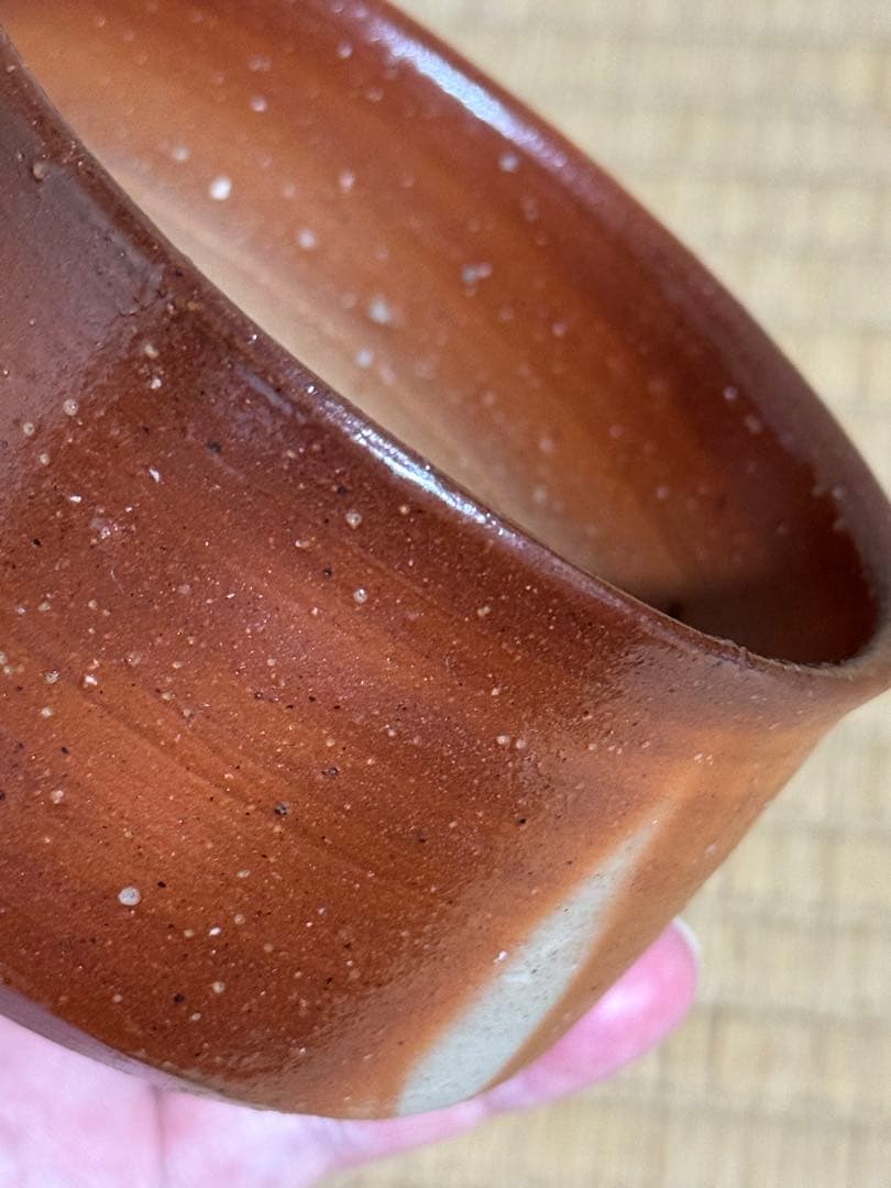 備前焼　人間国宝　山本陶秀　緋襷茶碗