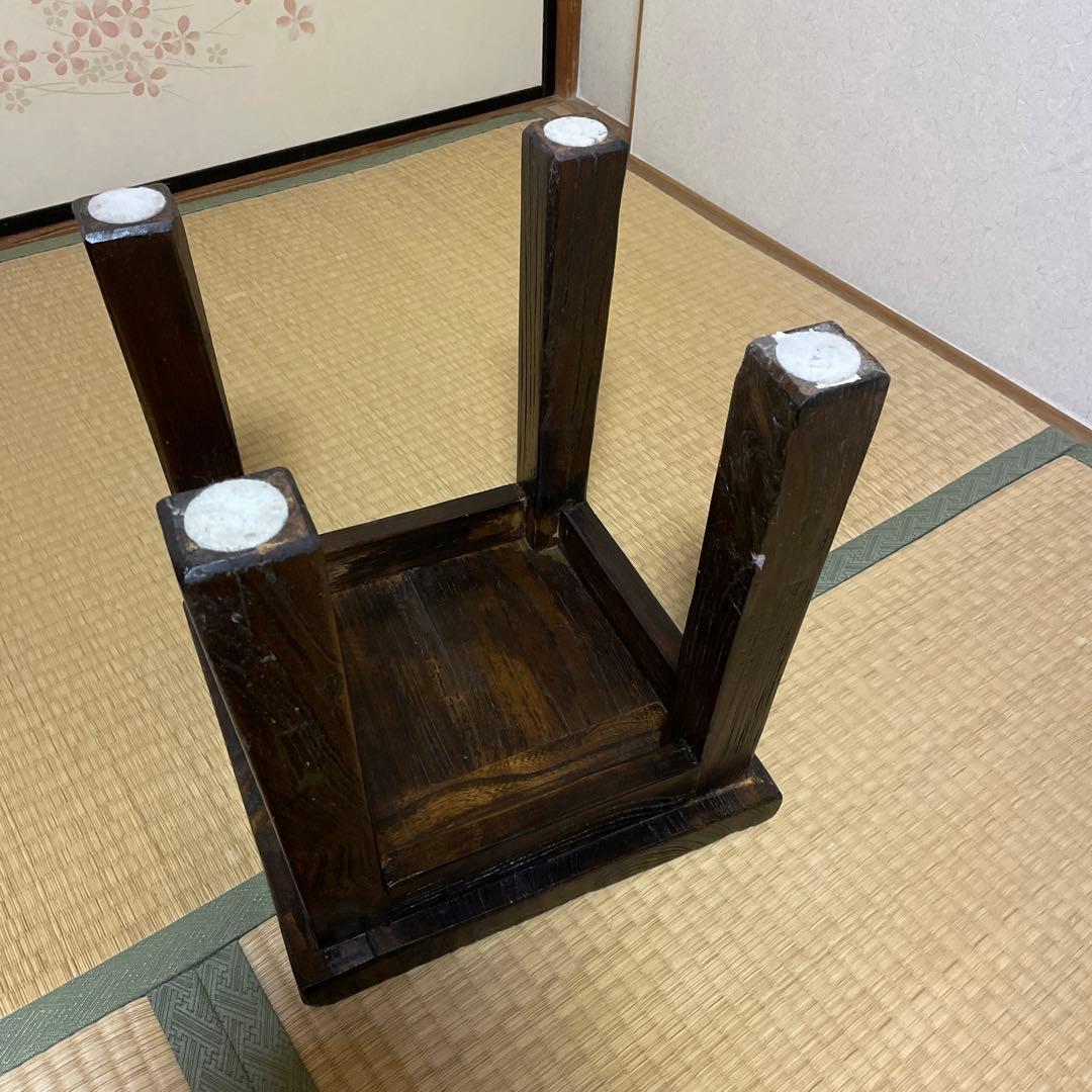 アンティーク　家具　浮造り　テーブル　イス（二脚）和風レトロ