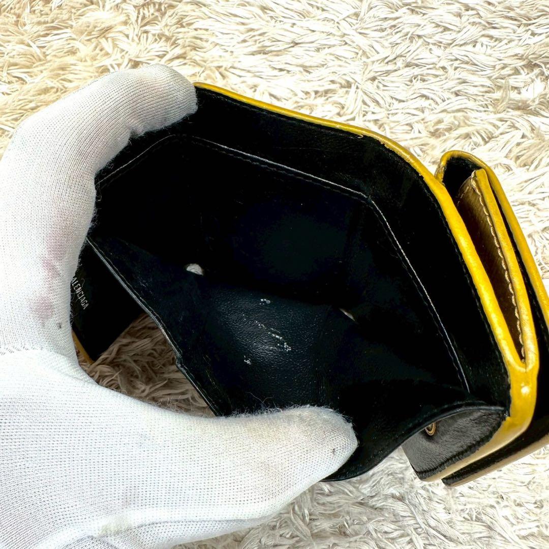 【美品】バレンシアガ 三つ折財布 ゴールド bb ユニセックス