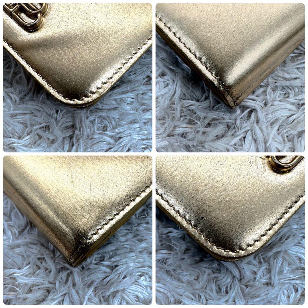 【美品】バレンシアガ 三つ折財布 ゴールド bb ユニセックス