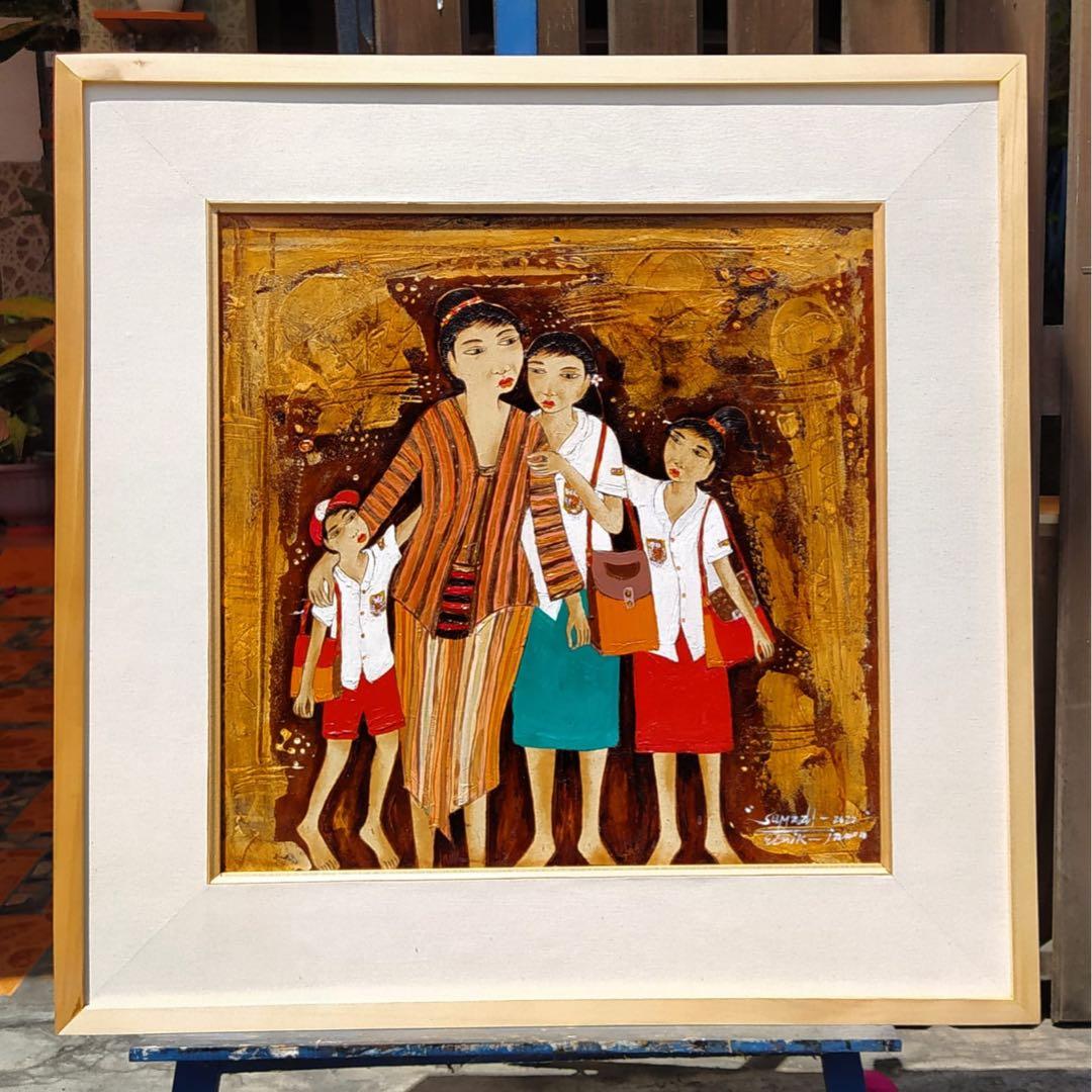 バリ絵画:title tak kenal lelah疲れ知らず