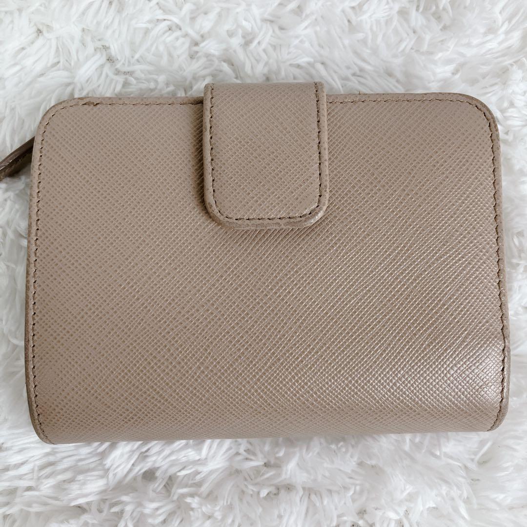 プラダ 1ML018 折り財布 L字ジップ サフィアーノレザー ピンクベージュ