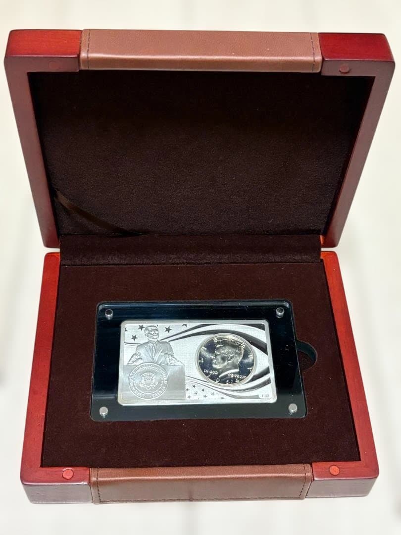 【新品】ケネディ大統領100周年記念　銀貨・銀プレート　セット