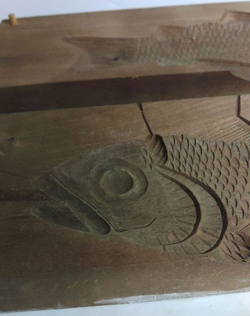 菓子型　アンティーク　金目鯛　珍品　落雁　干菓子　木製　ア11-31