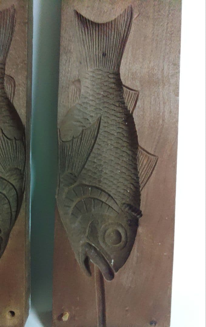 菓子型　アンティーク　金目鯛　珍品　落雁　干菓子　木製　ア11-31