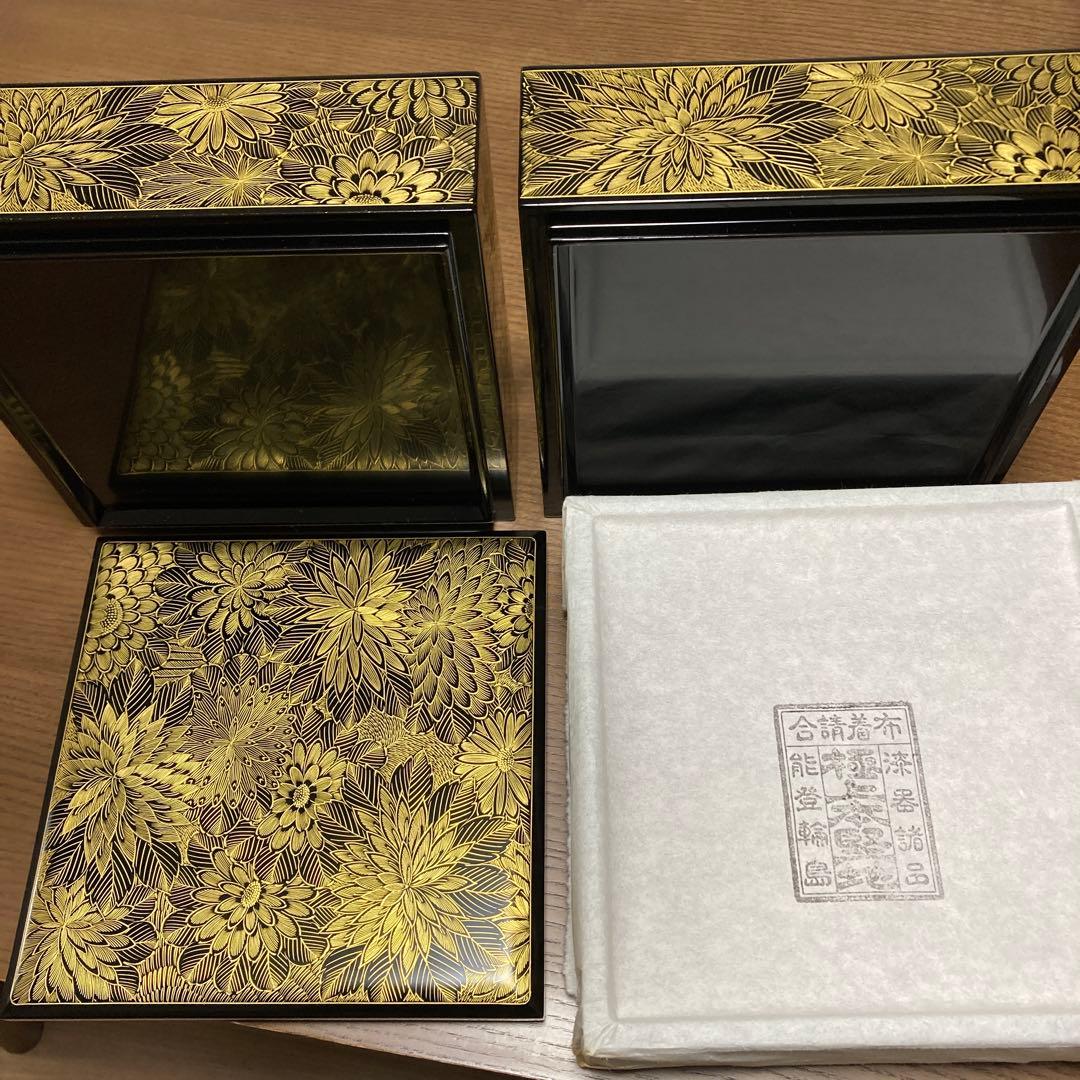 輪島塗　花柄五段重箱　木箱付き　最終値下
