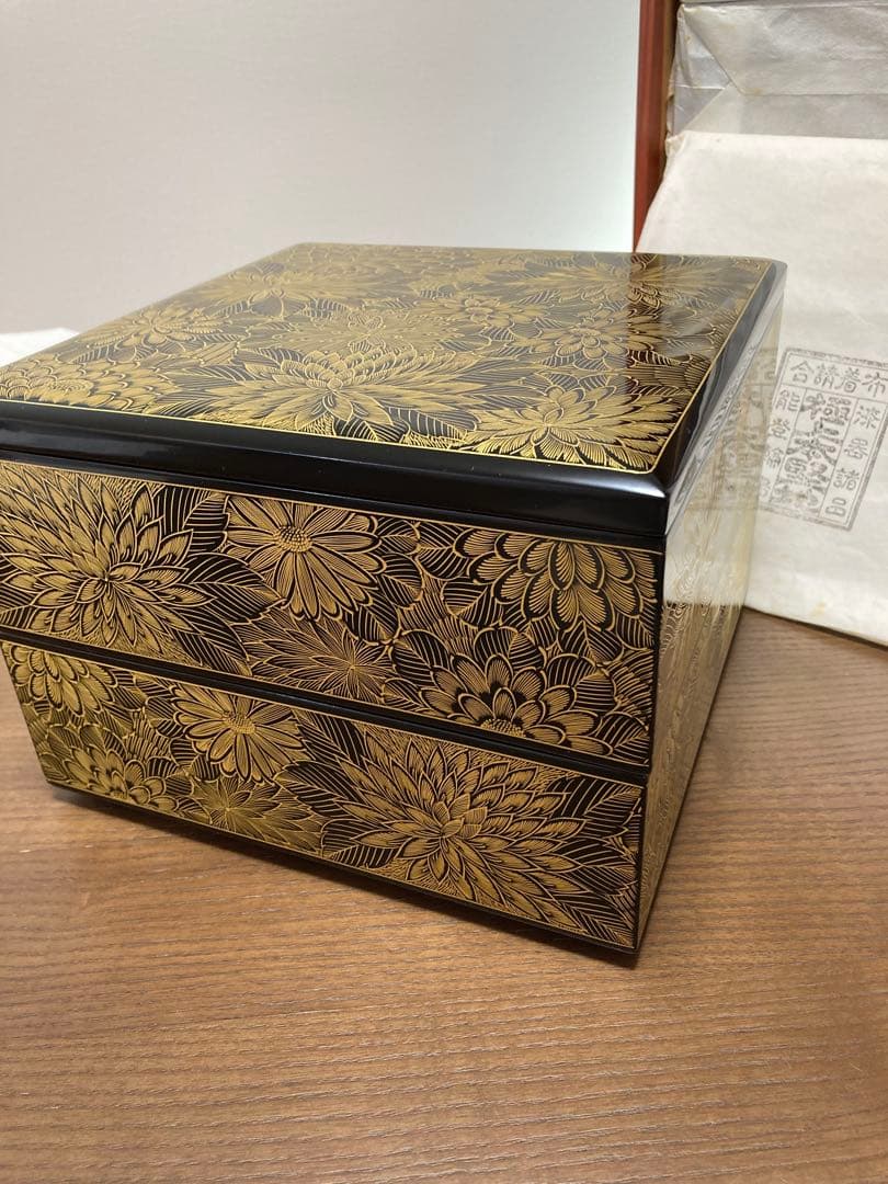 輪島塗　花柄五段重箱　木箱付き　最終値下