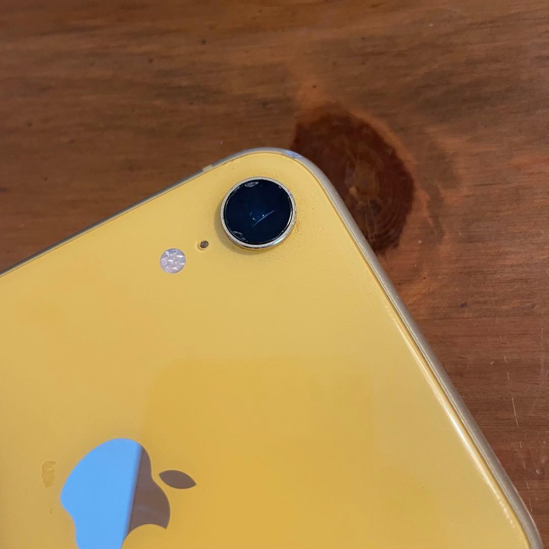 iPhone XR イエロー 画面・背面にひびあり　128GB