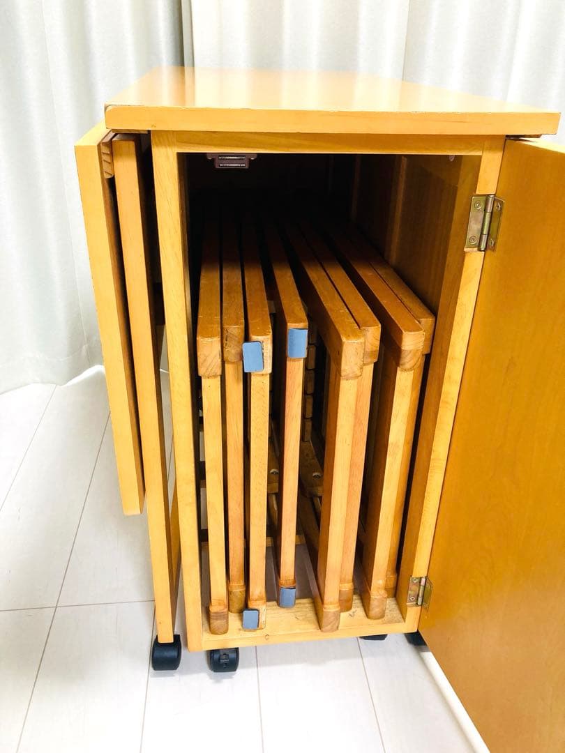 ダイニングテーブル　バタフライテーブル　折りたたみ　イス　セット