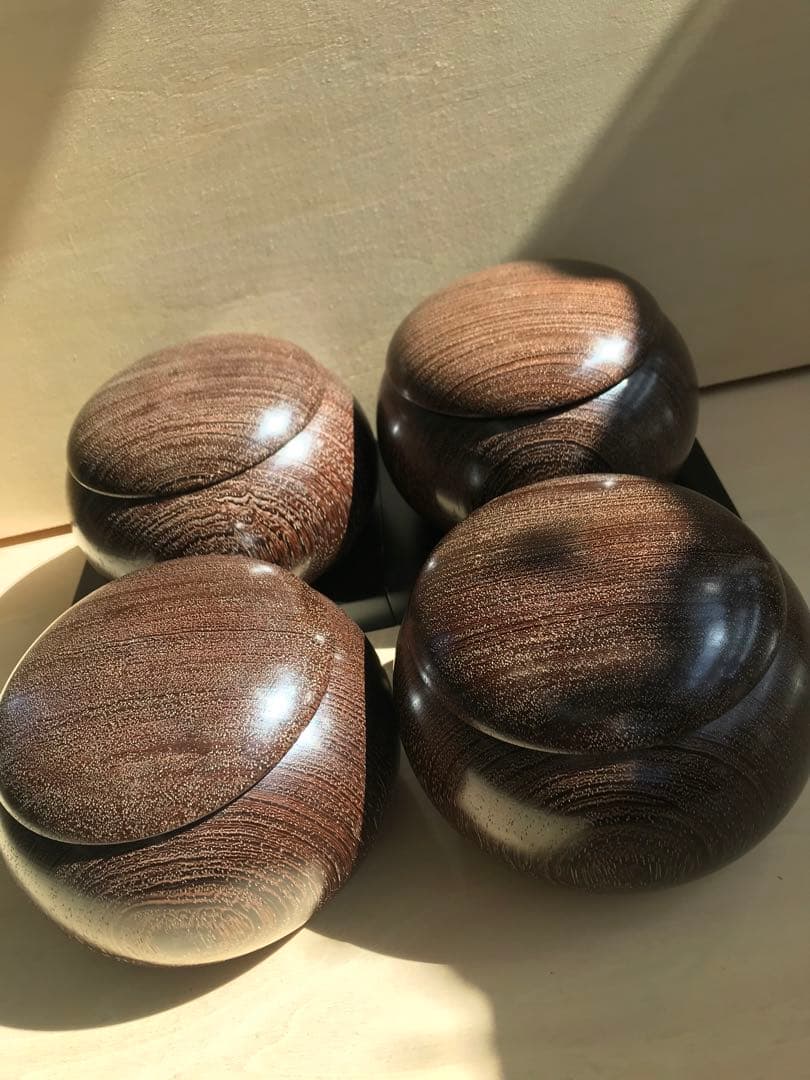 タガヤサン　鉄刀木　碁盤　碁器　碁箱　碁　特大　36号　1組セット