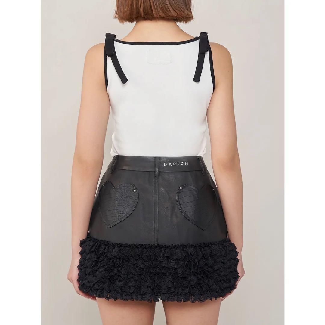 新品タグ ダーリッチ リボンDDロゴノースリトップス ホワイト