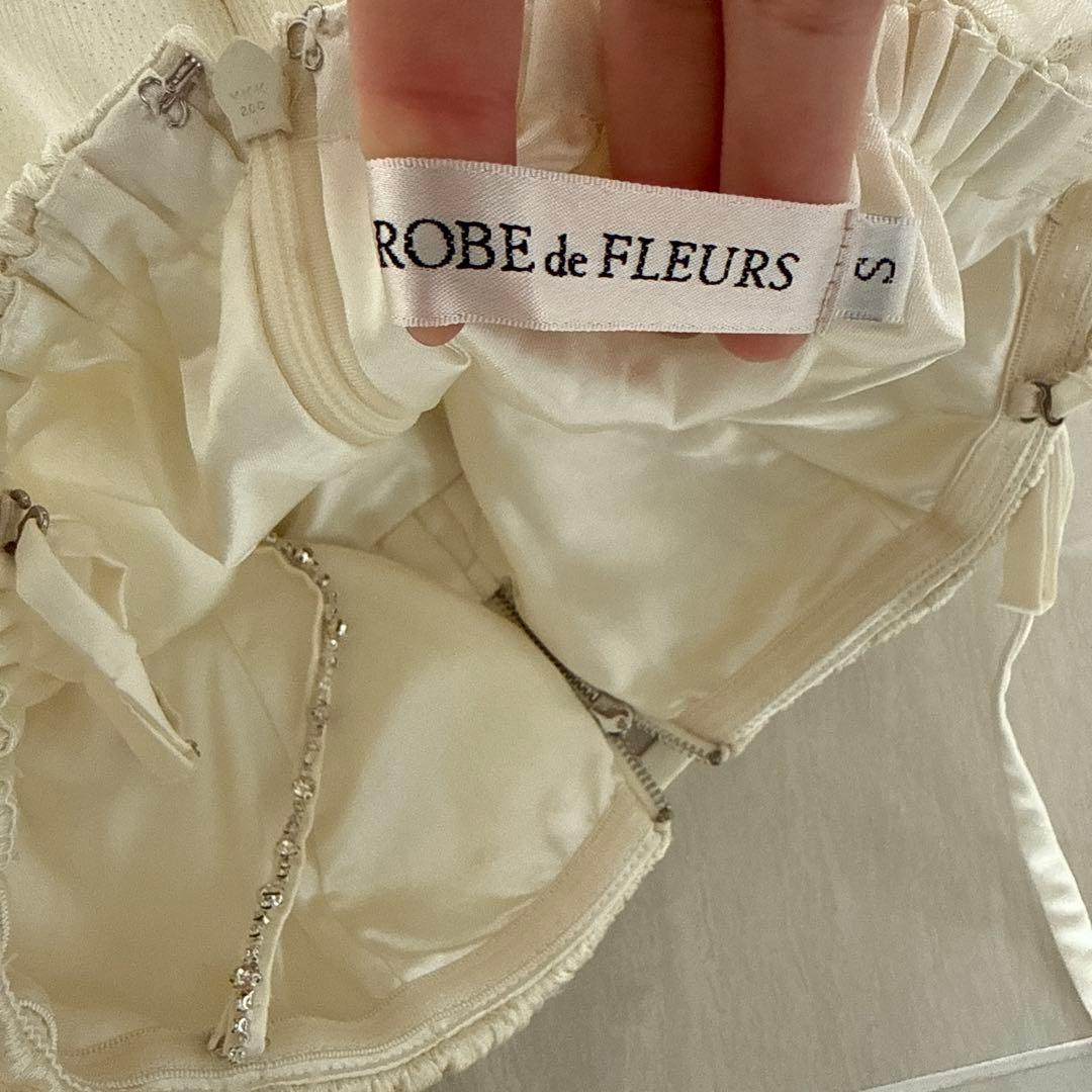 ROBE de FLEURS アイボリー ボディコンドレス S