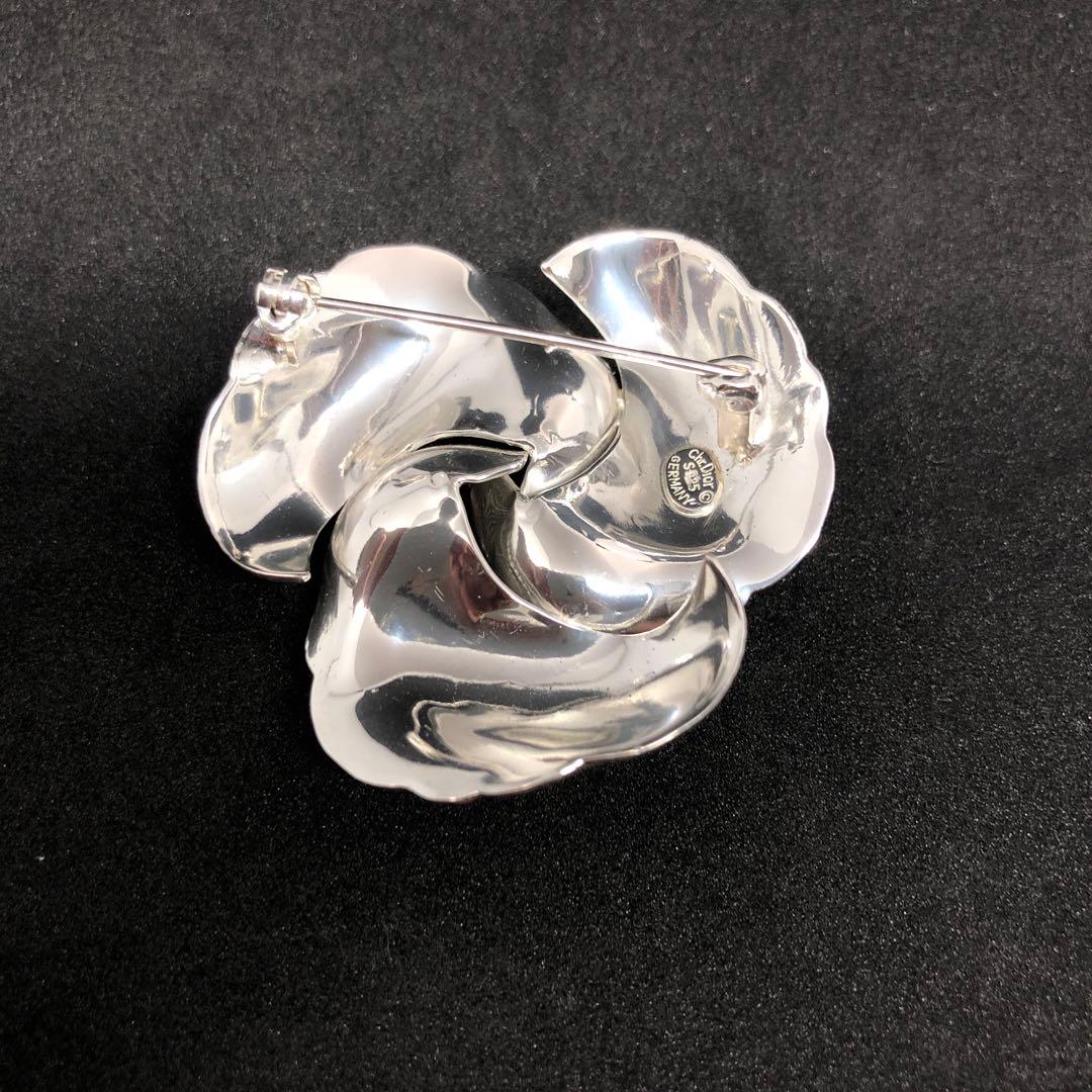 12446 クリスチャンディオール　ヴィンテージシルバー925ブローチ 約5cm
