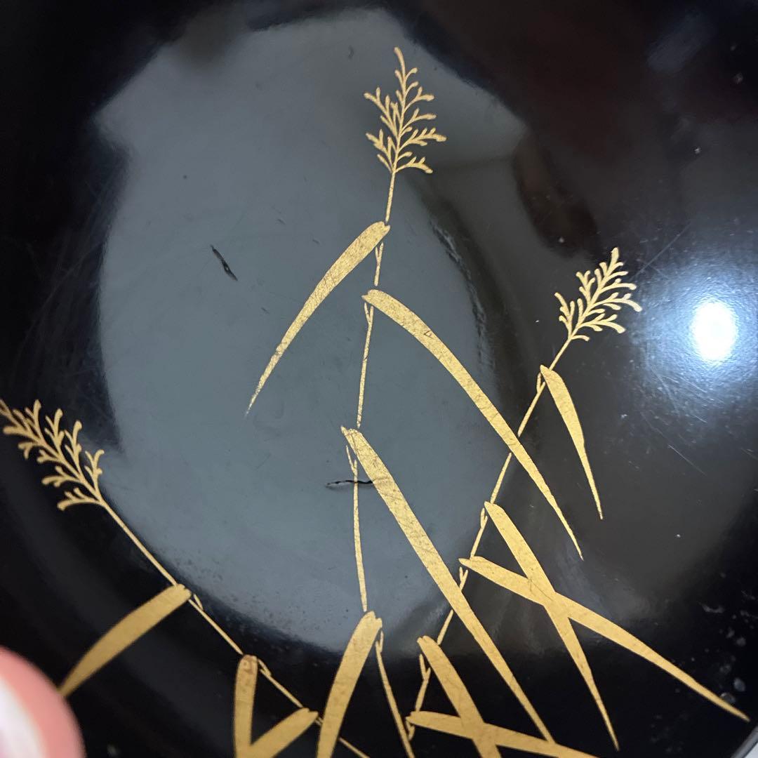 骨董　汁椀　木製漆器　蒔絵　アンティーク