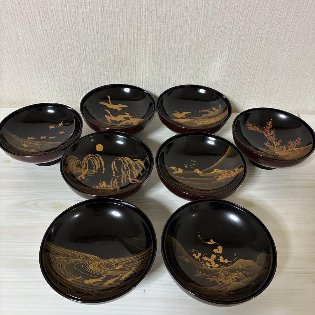 骨董　汁椀　木製漆器　蒔絵　アンティーク