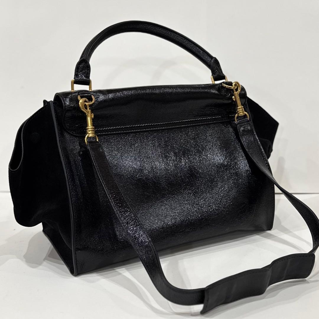 【限定特価】ショルダーバッグセリーヌ 2WAYハンドバッグトラペーズ　ブラック