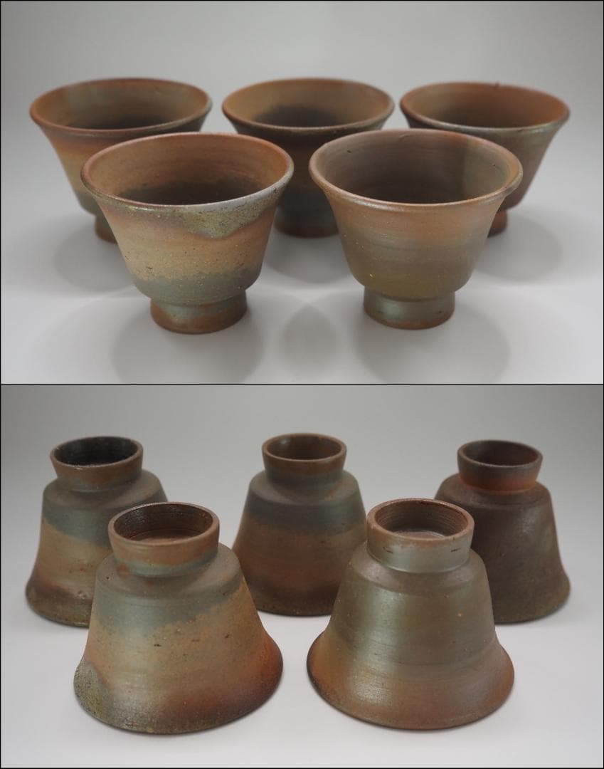 備前焼 名工 安東利喜作 煎茶器セット 茶器揃い 共箱/宝瓶