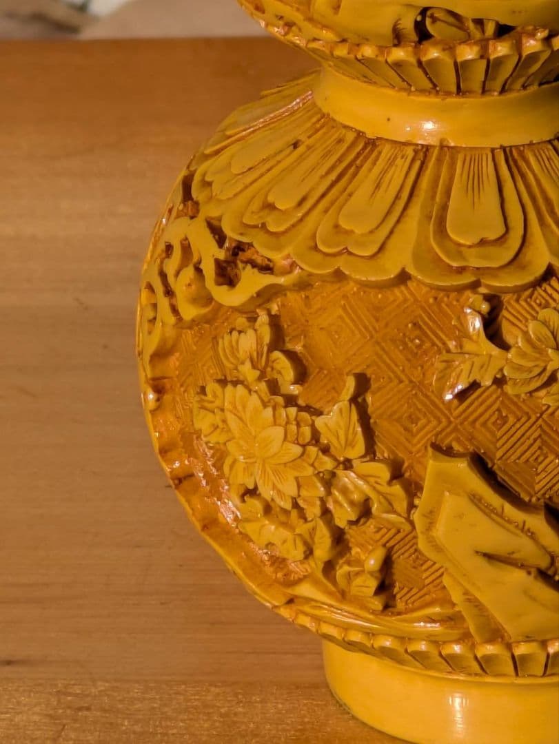 中国 伝統工芸品　一輪挿し？ひょうたん型装飾品　長期保存品