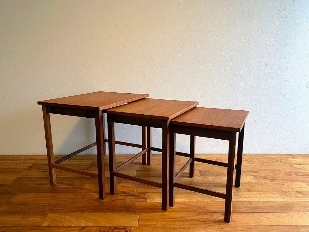 ヴィンテージ ネストテーブル サイド ナイト チーク 仕上済