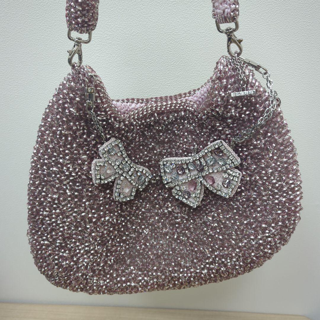 アンテプリマ　ワンショルダー　ワイヤーバッグ　ピンク　チャーム付き　2WAY