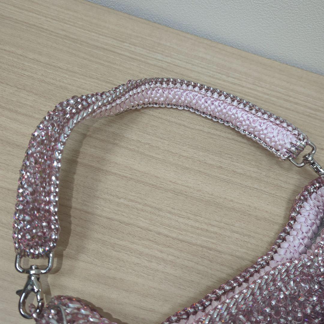 アンテプリマ　ワンショルダー　ワイヤーバッグ　ピンク　チャーム付き　2WAY