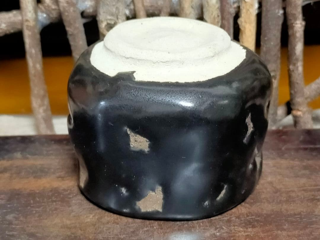 ♥値下げ♥　織部黒　ぐい呑み　ぐい飲み　瀬戸黒　引出黒　骨董　古玩