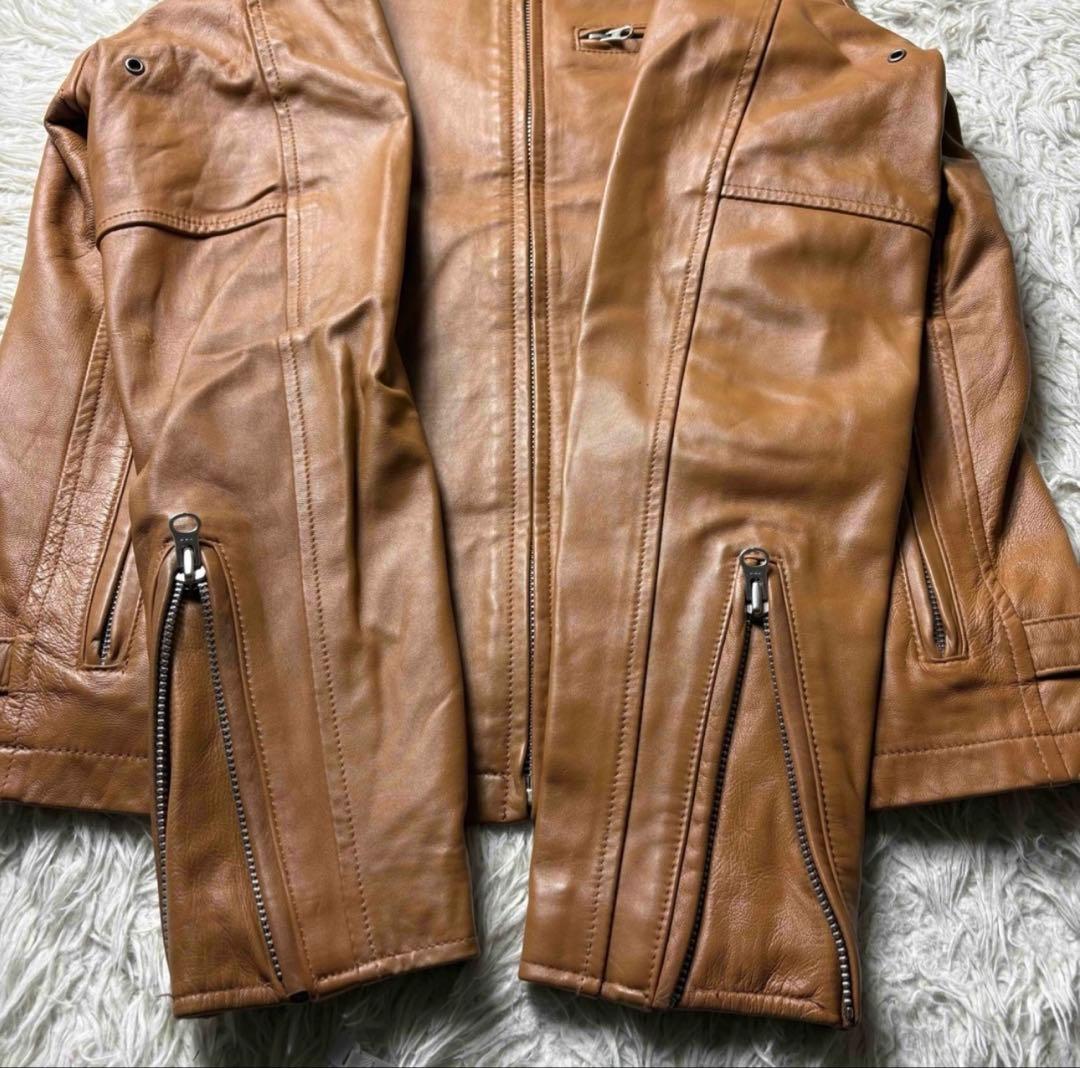 希少　Lサイズ　ショット　Schott ラムレザージャケットシングル ロゴ刺繍